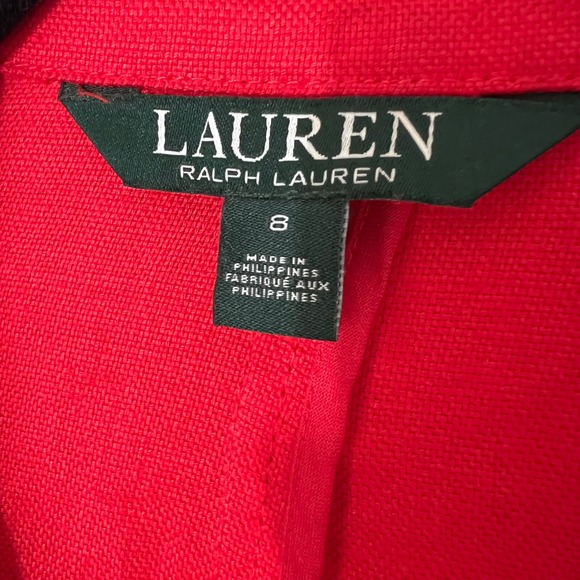 Lauren Ralph Lauren Womens 100% Linen Blazer Jacket Single‎ Breasted Size 8 EUC - Picture 3 of 15